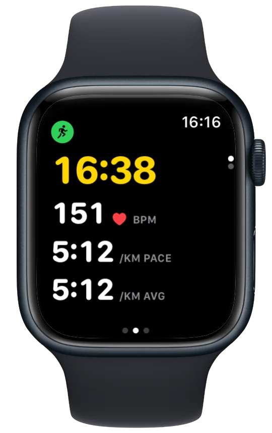 Vanoor's Classic screen on Apple Watch: five live metrics