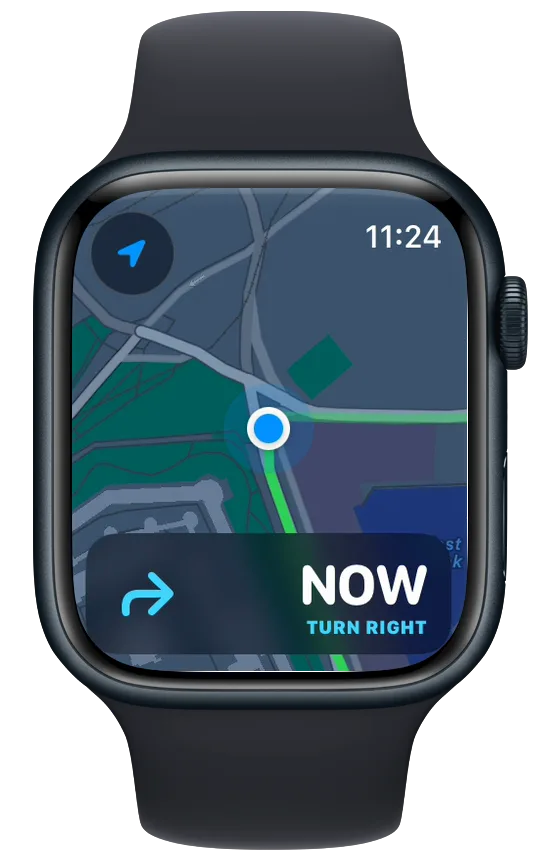 Vanoor on Apple Watch, at a right turn by the Tower of London